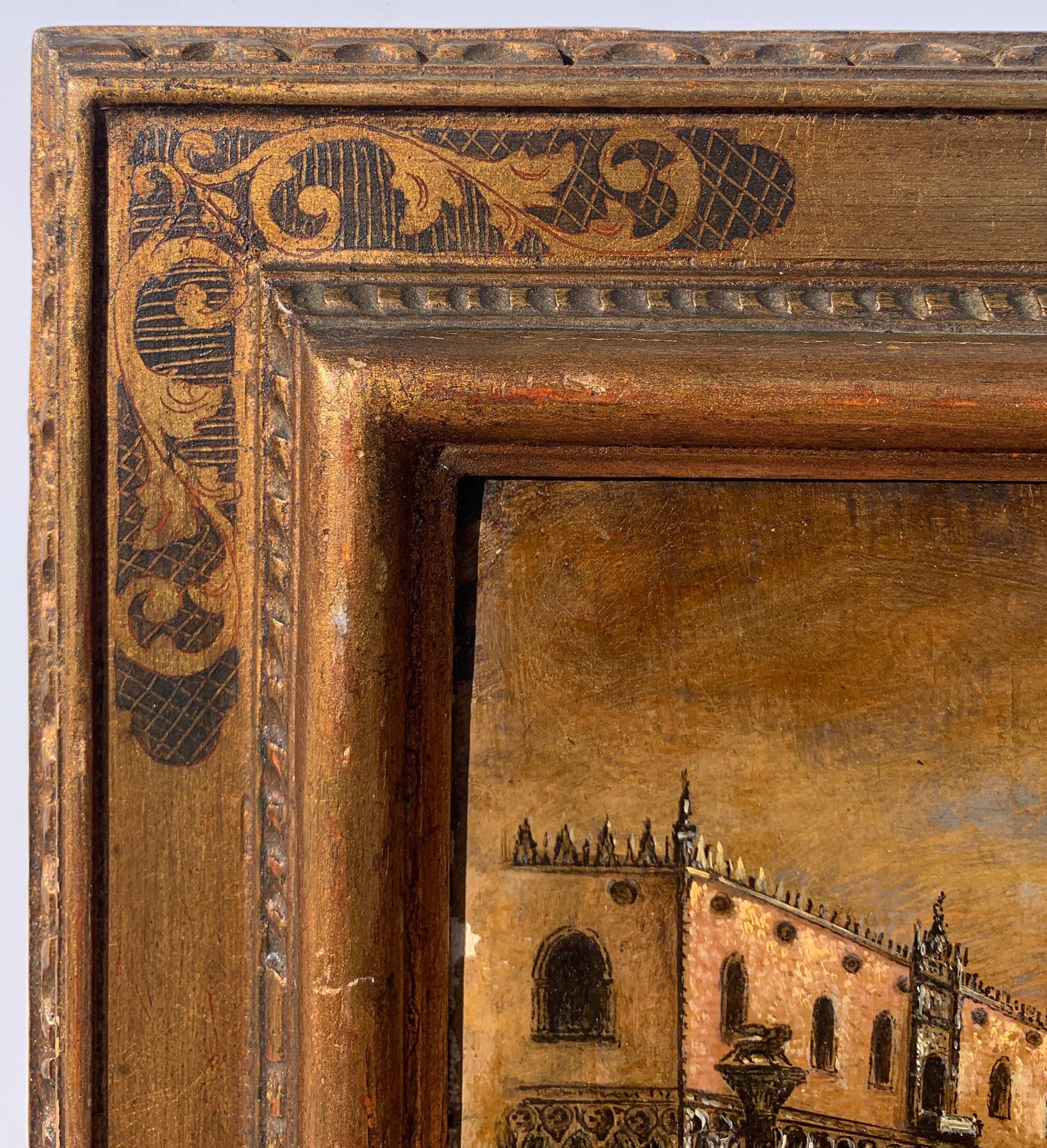 Venezianischer Vedutist - 19. Jahrhundert Landschaftsmalerei - Blick auf den Dogenpalast von Venedig im Angebot 7