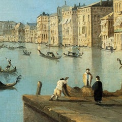 Venetian vedutist painter - 18th century Grand Canal view - Rialto