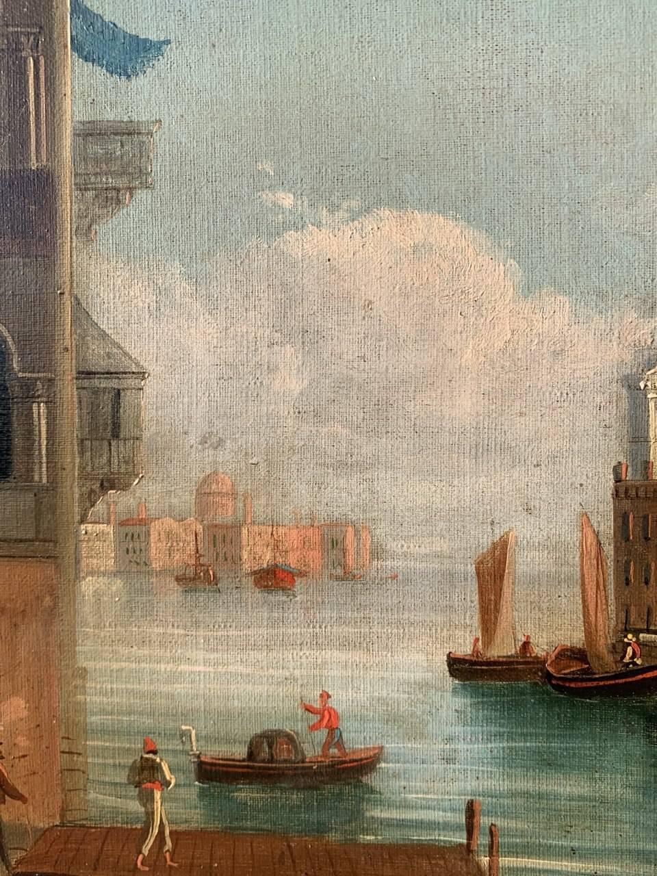 Pintor vedutista veneciano - Pintura paisajista del siglo XIX - Vista de Venecia 6