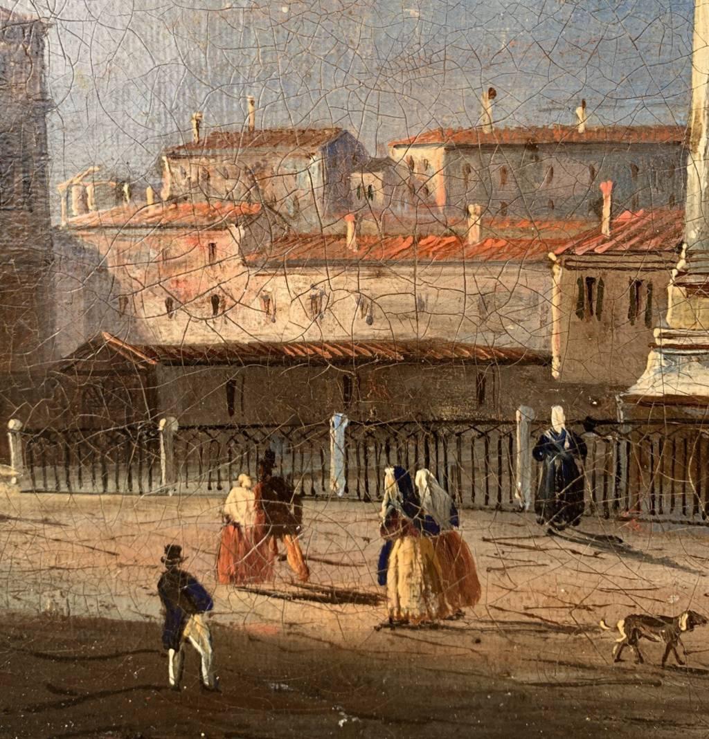 Pittore vedutista veneziano - Paesaggio del XIX secolo - Veduta di Venezia 7