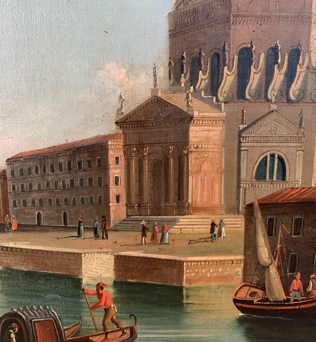 Pintor vedutista veneciano - Pintura paisajista del siglo XIX - Vista de Venecia 8