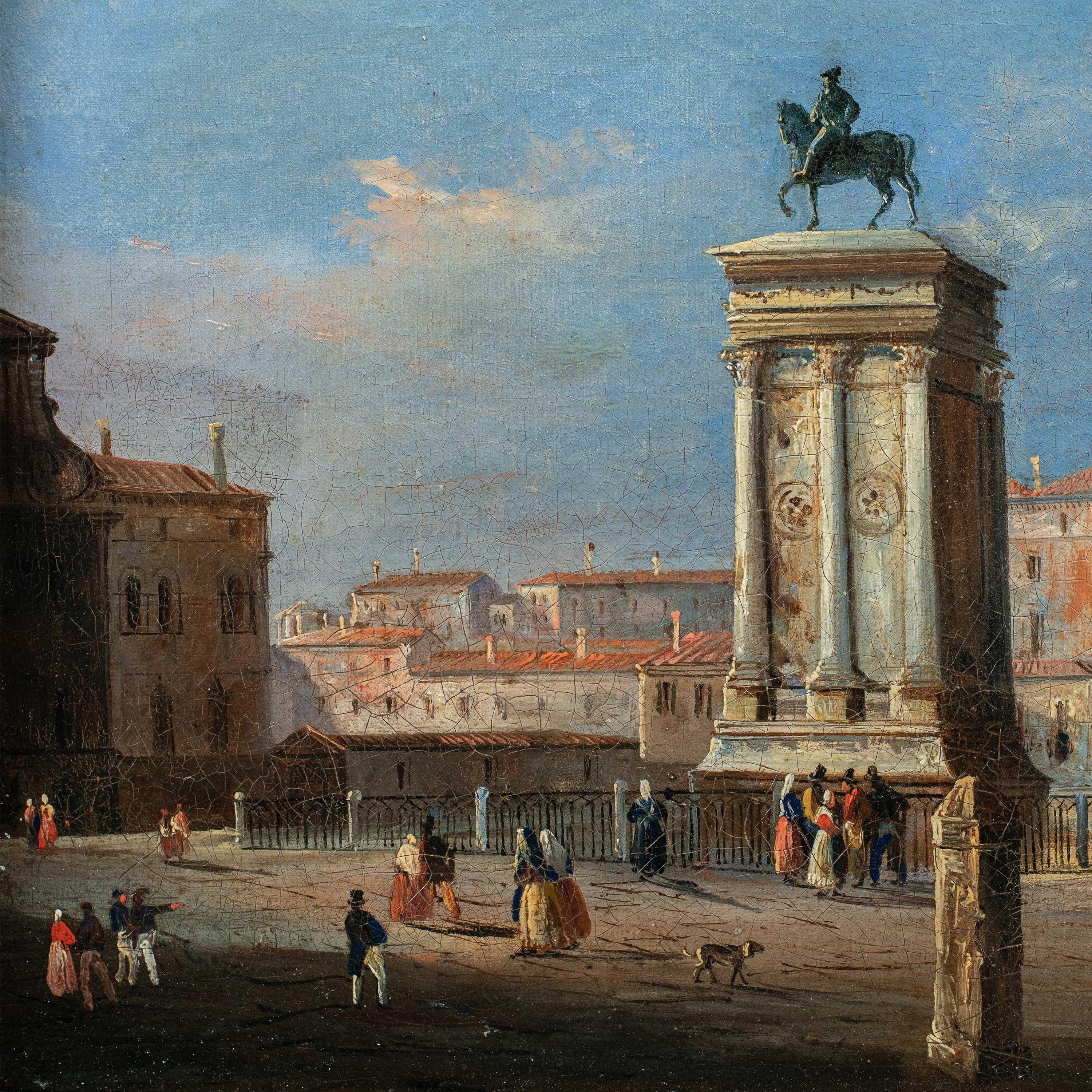 Pittore vedutista veneziano - Paesaggio del XIX secolo - Veduta di Venezia - Painting Realismo di Unknown