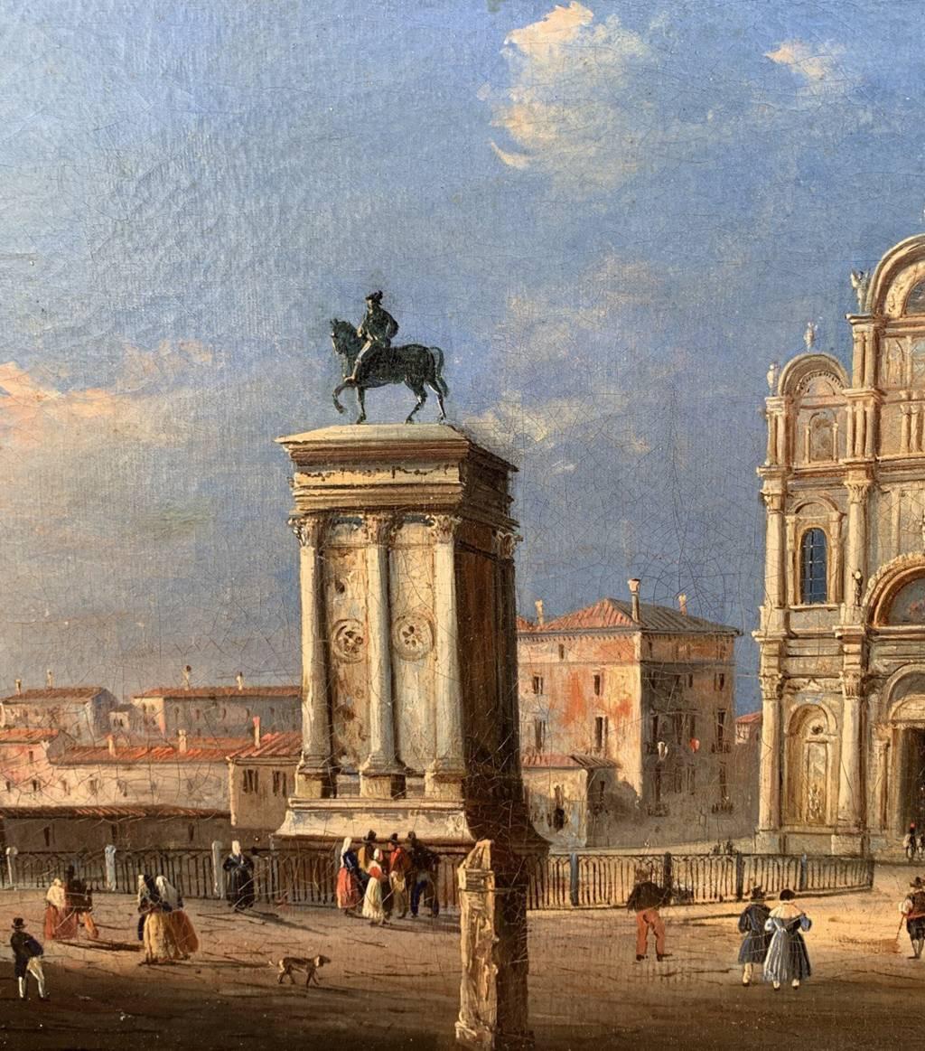 Pittore vedutista veneziano - Paesaggio del XIX secolo - Veduta di Venezia 3