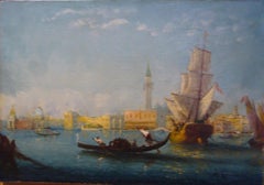 Venice, oil paint - école italienne XIX c. framed, 39x55 cm