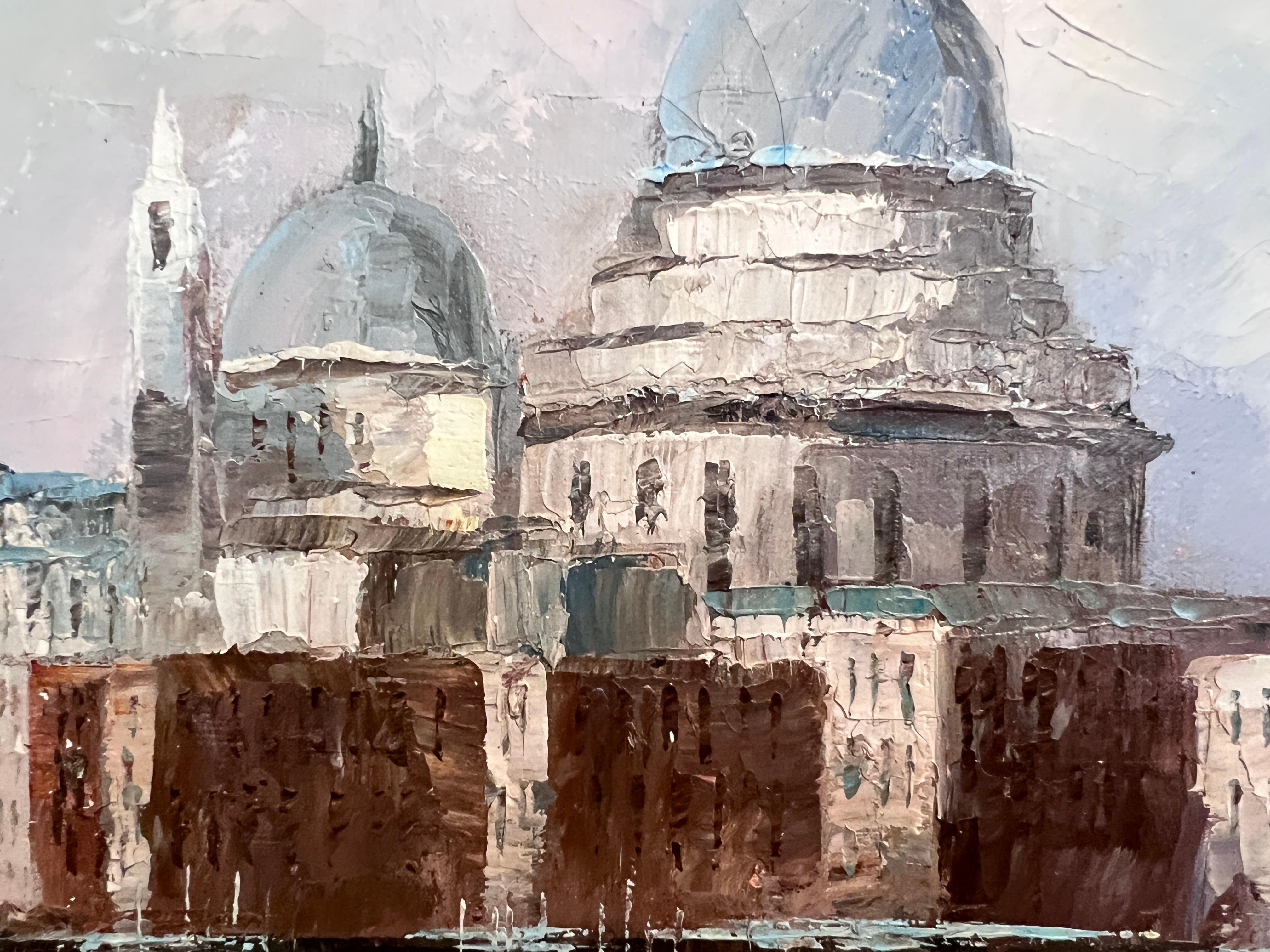 Venedig Grand Canal Ölgemälde L. Harland signiert Vintage Large Framed Art im Angebot 6