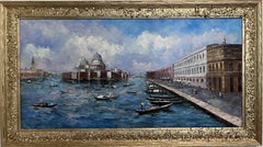 Venedig Grand Canal Ölgemälde L. Harland signiert Vintage Large Framed Art