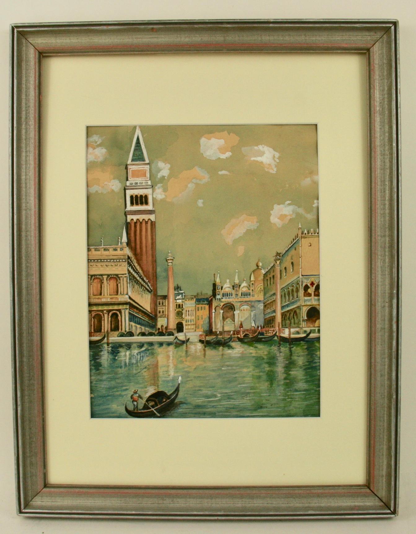 Unknown Landscape Painting - Venice Piazza San Marco Landscape