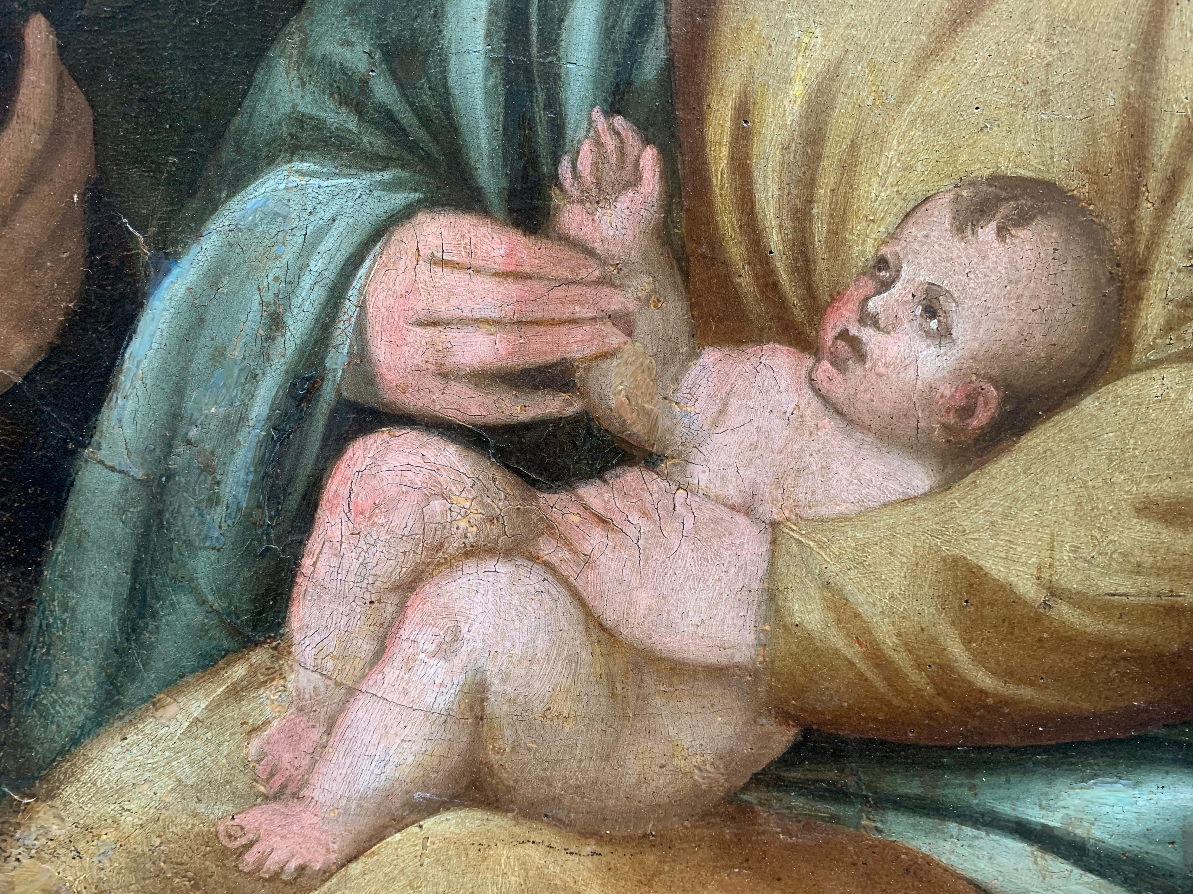 Venedig. XVI. Jahrhundert. Madonna mit Kind und St. John. Attribut. Marco Bello.  im Angebot 8