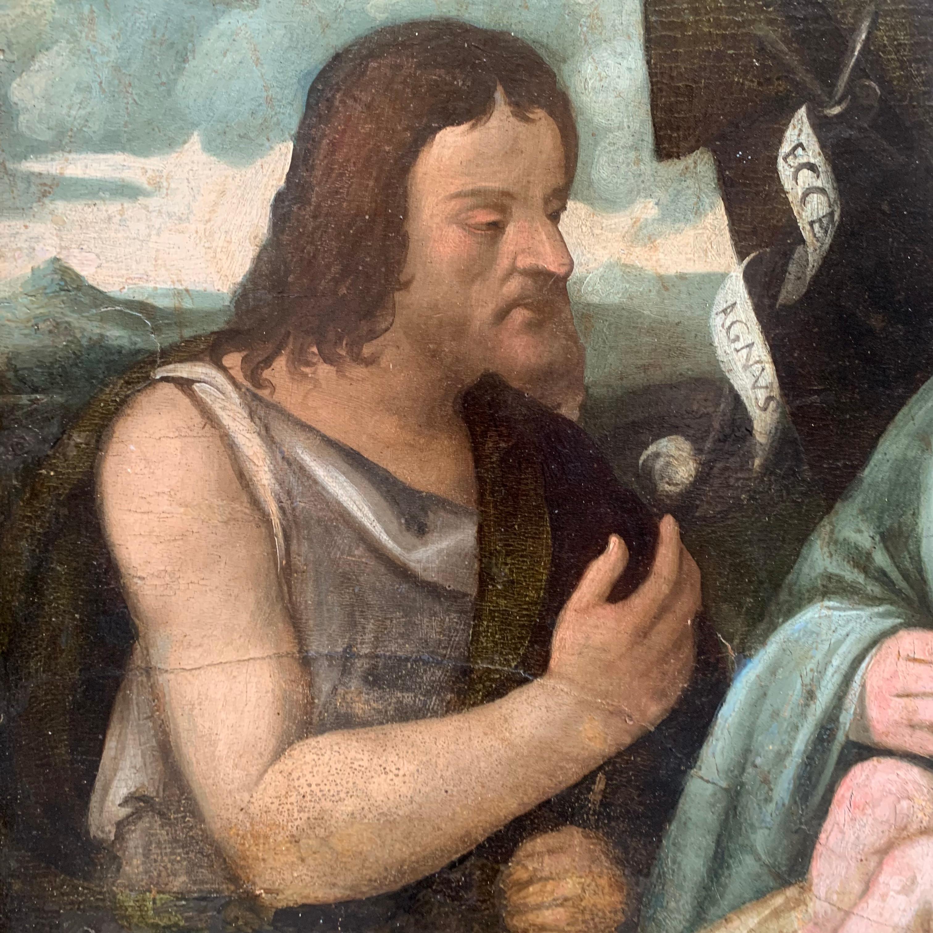 Venedig. XVI. Jahrhundert. Madonna mit Kind und St. John. Attribut. Marco Bello.  im Angebot 10