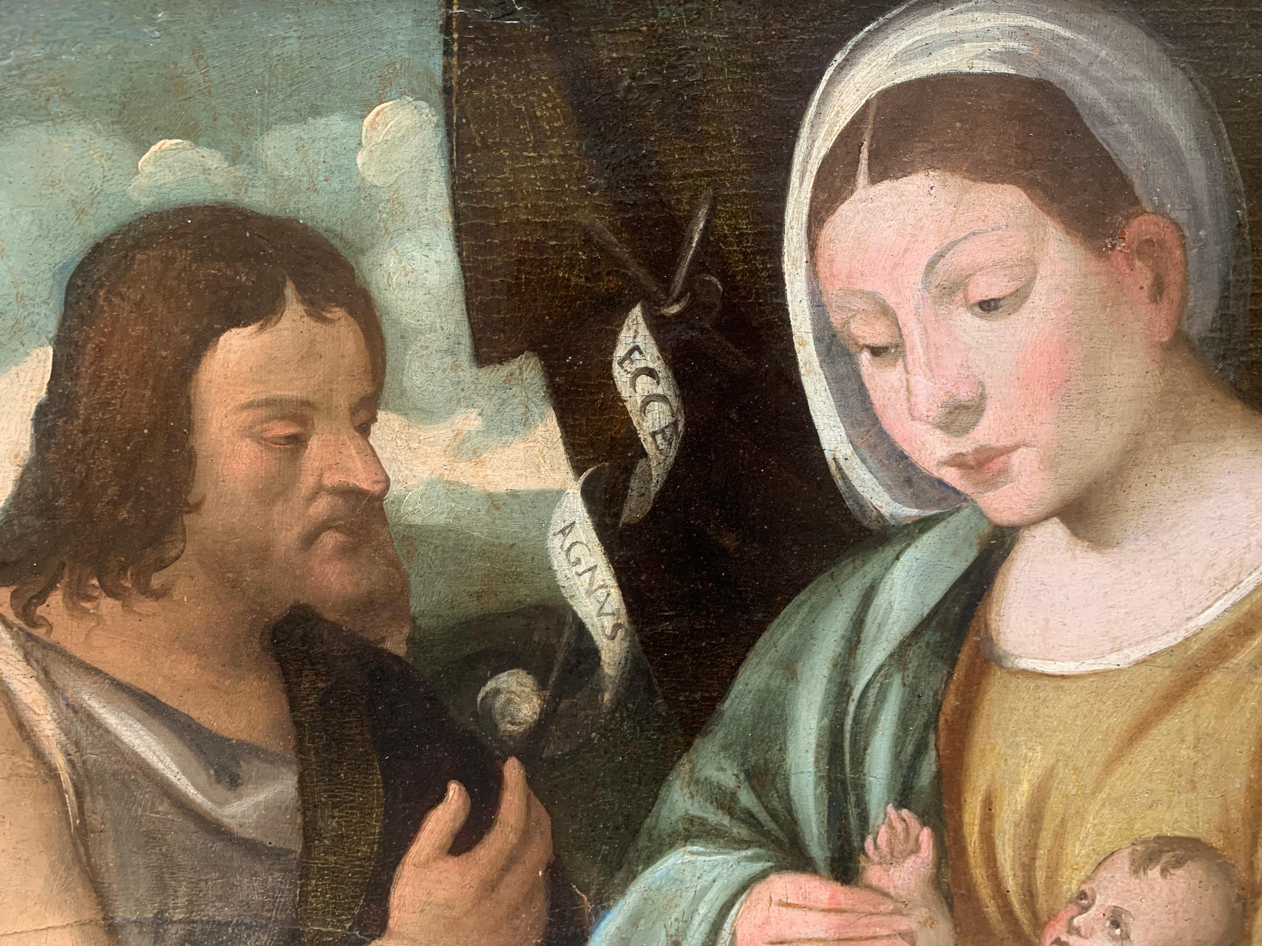 Venedig. XVI. Jahrhundert. Madonna mit Kind und St. John. Attribut. Marco Bello.  im Angebot 3
