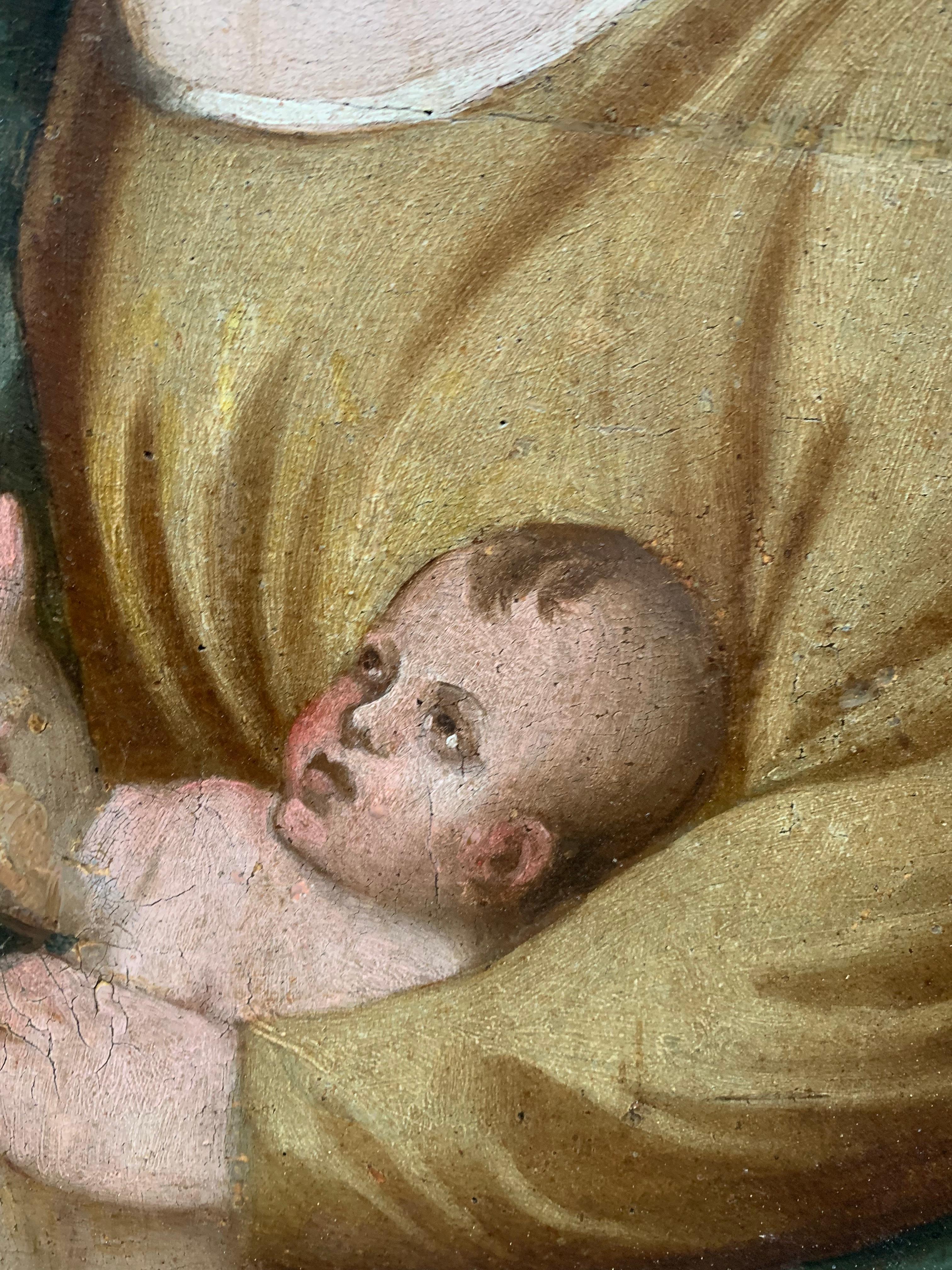 Venedig. XVI. Jahrhundert. Madonna mit Kind und St. John. Attribut. Marco Bello.  im Angebot 4