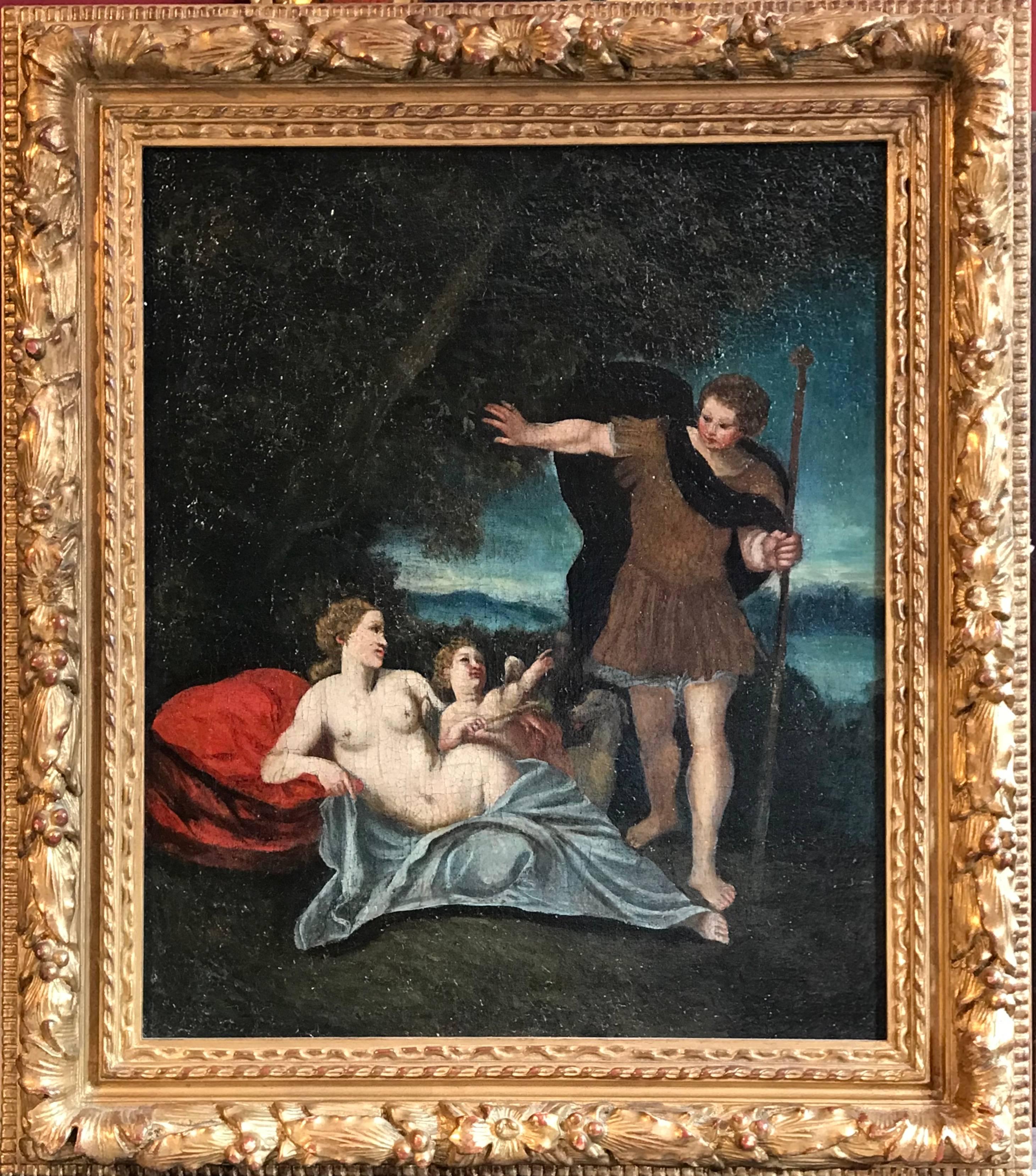 Unknown Figurative Painting - Venus & Mars 17th Century Italian Old Master oil painting on canvas