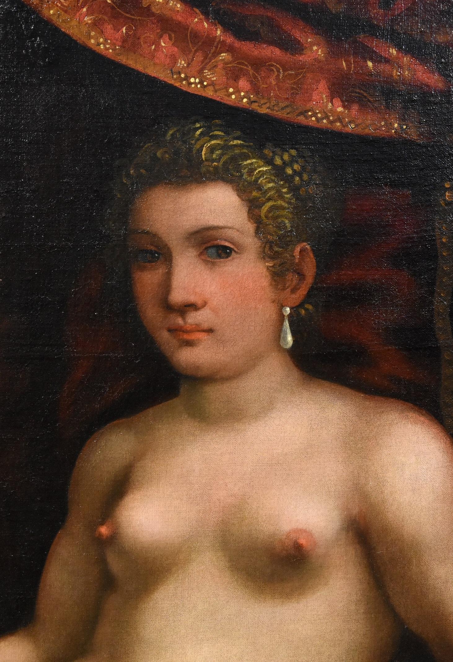 Venus Paolo Fiammingo Paint Oil on canvas Old master 16th Century Italian Art For Sale 4
