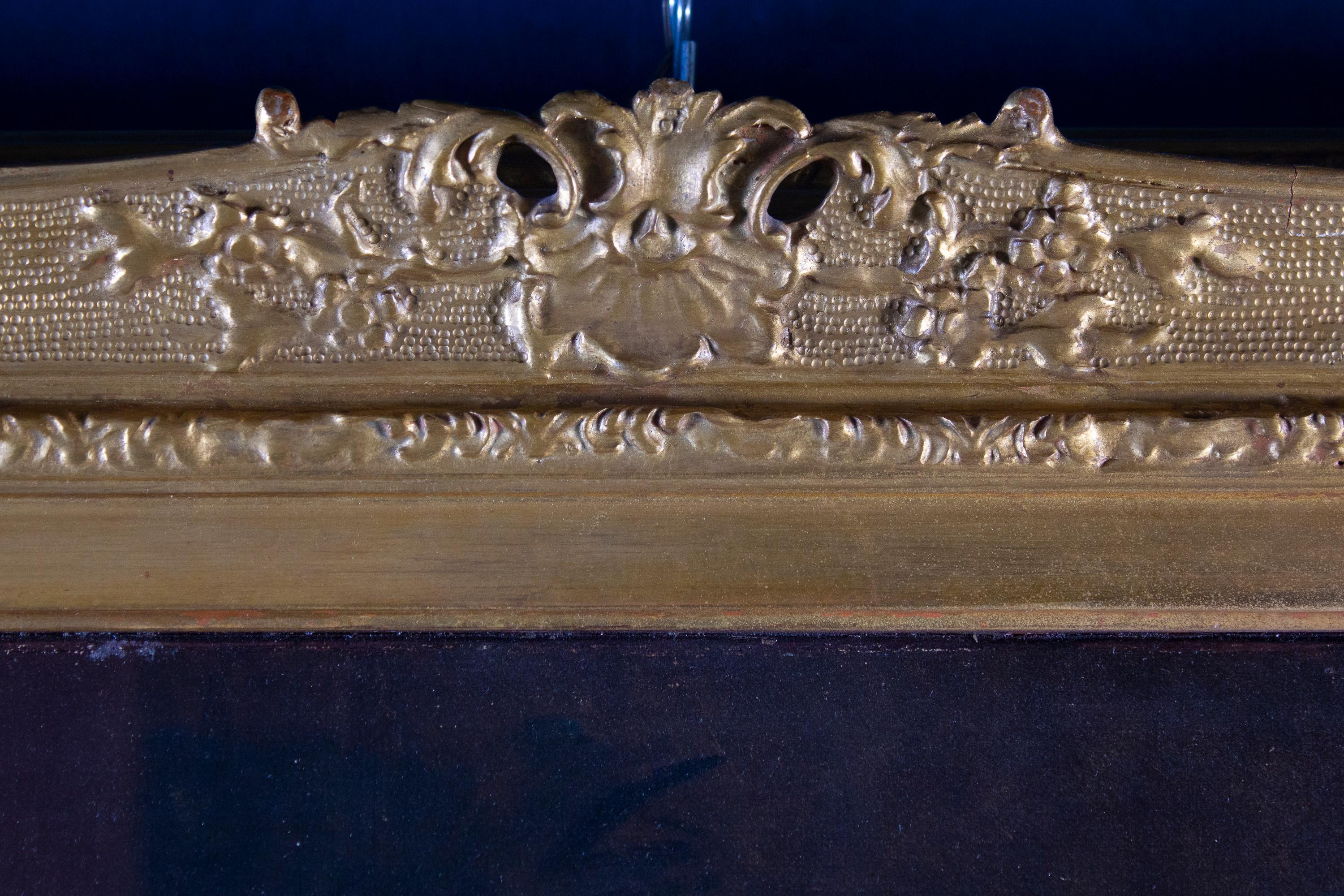 Vénus avec putti huile sur toile avec cadre en bois doré en vente 4