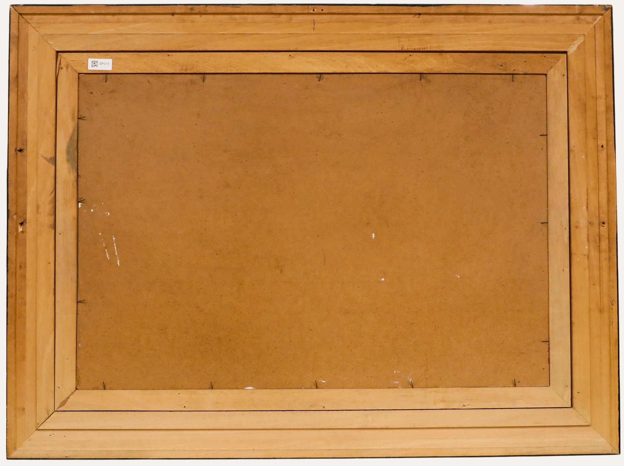 Vermeir - Großes zeitgenössisches Öl, Straßenszene mit Figuren (Braun), Landscape Painting, von Unknown