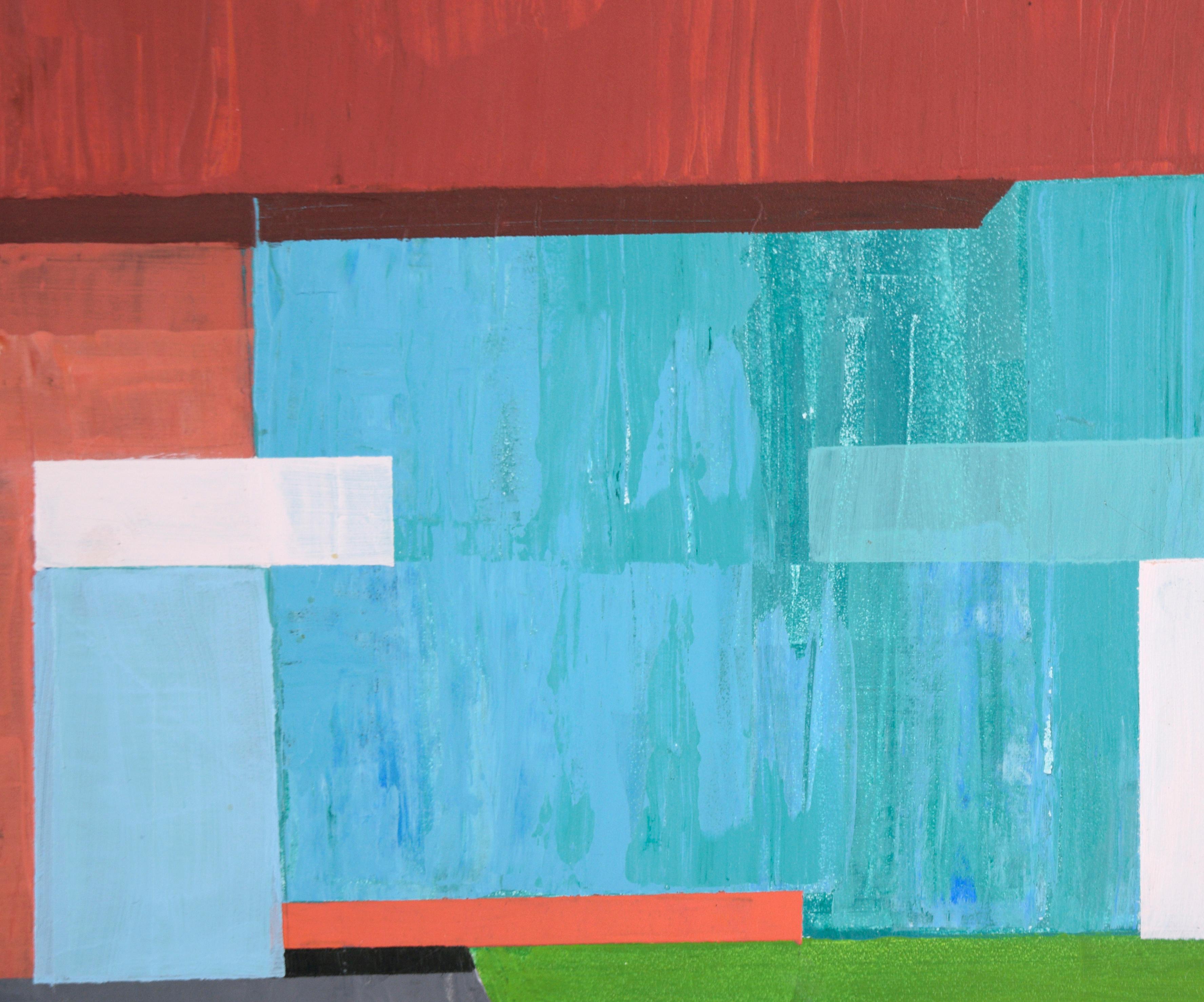 Vertical Abstract Geometric Composition - Painting by Unknown