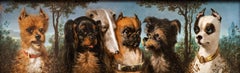 Very Rare Portrait of 6 Dogs on Enamelled Ceramic by Maison Pichenot-Loebnitz