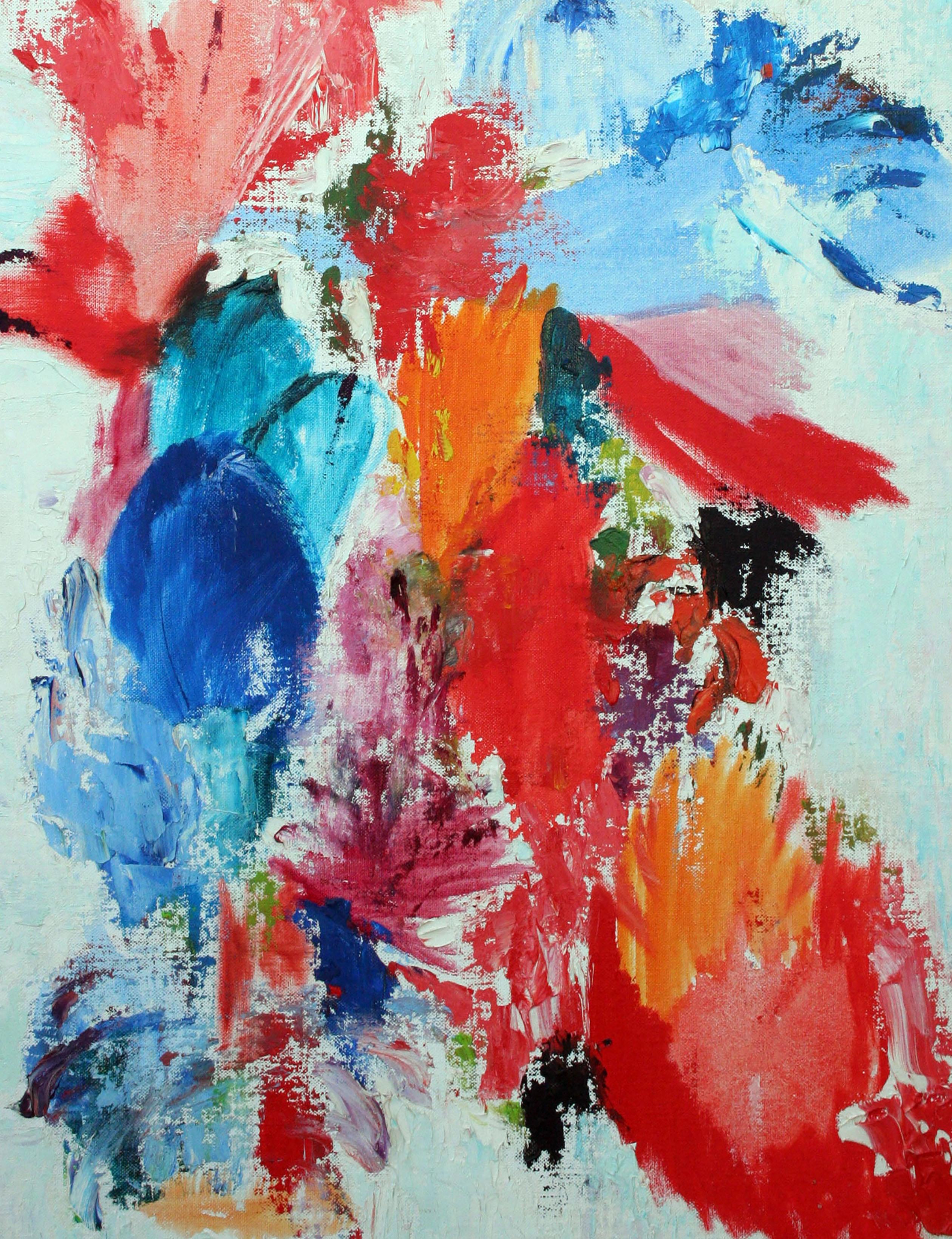 Vibrant Bouquet Abstract - Painting by Unknown