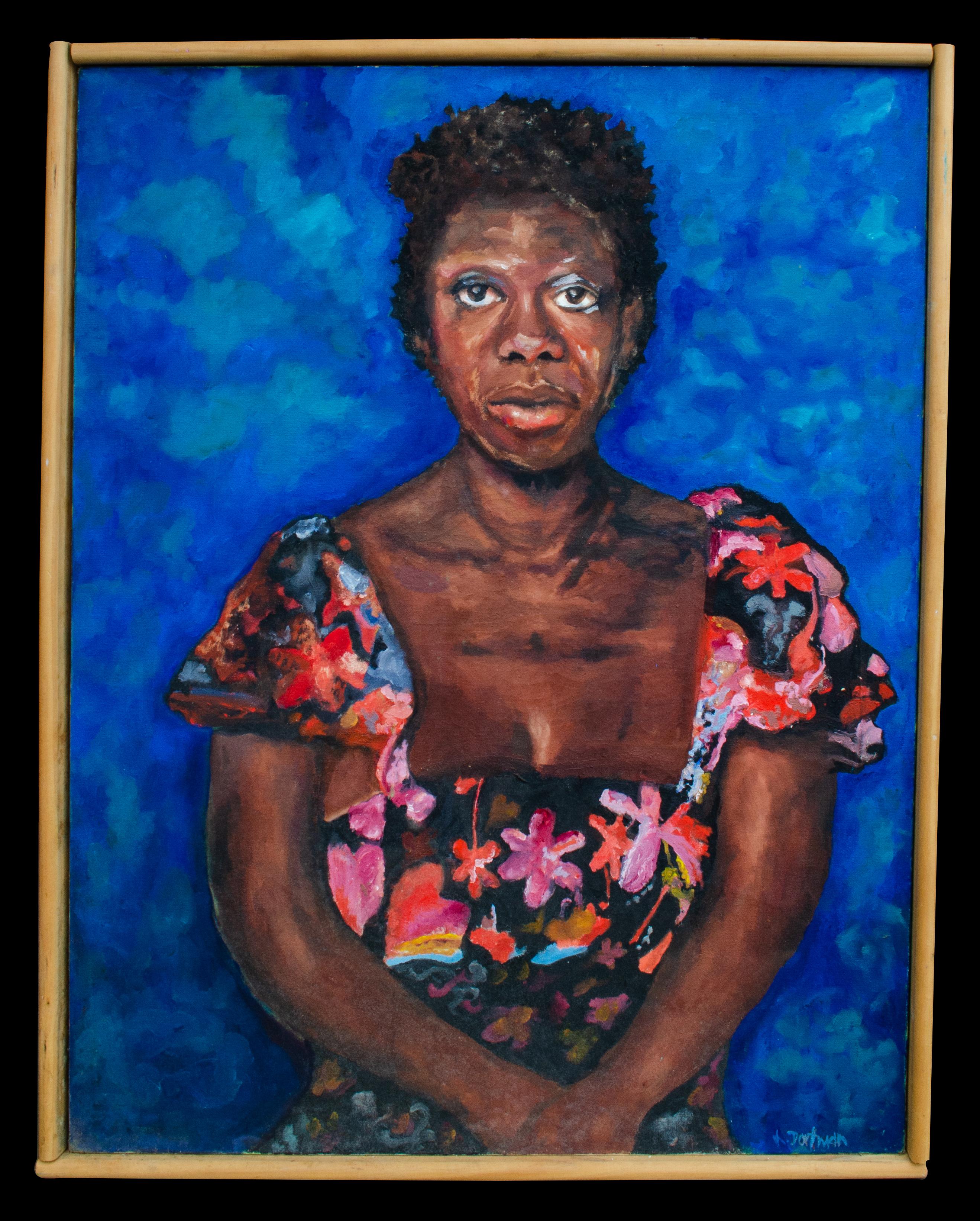 Vibrant K Dorfman Portrait of a Black Woman - Painting by Unknown