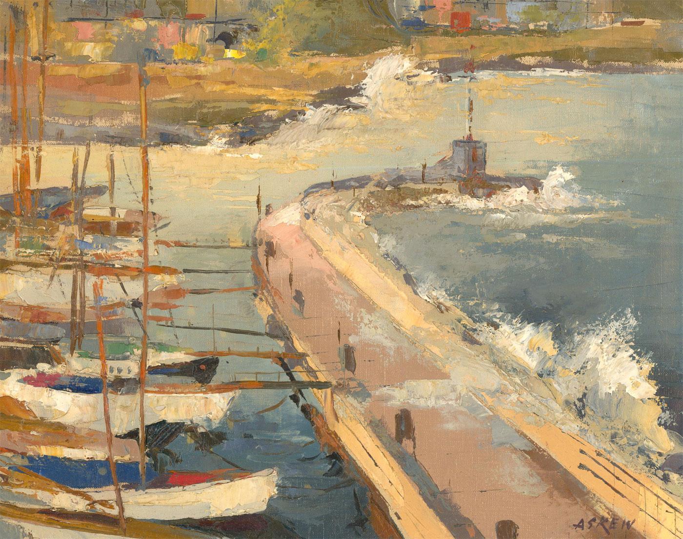 Unknown Figurative Painting - Victor Askew (1909-1974) - 20th Century Oil, The Harbour