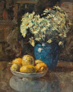 Victor de Groux (1895-1973) - Framed Early 20th Century Oil, Le Vase Bleu