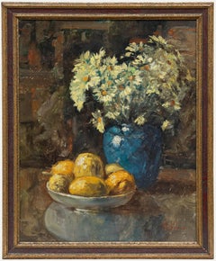 Victor de Groux (1895-1973) - Framed Early 20th Century Oil, Le Vase Bleu