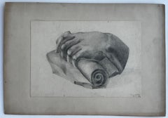Victorian Hand Study Still Life Pencil Drawing Louisa Wortley 1864