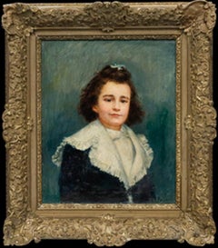 Victorian Late 19th Century Oil - Portrait of a Young Girl