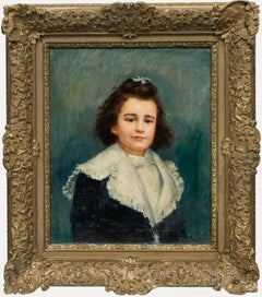 Victorian Late 19th Century Oil - Portrait of a Young Girl