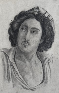 Victorian Male Portrait Study Pencil Drawing Louisa Wortley