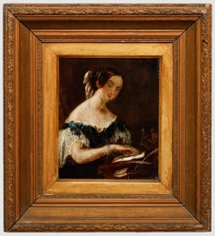 Victorian School  19th Century Oil - Letter Writer