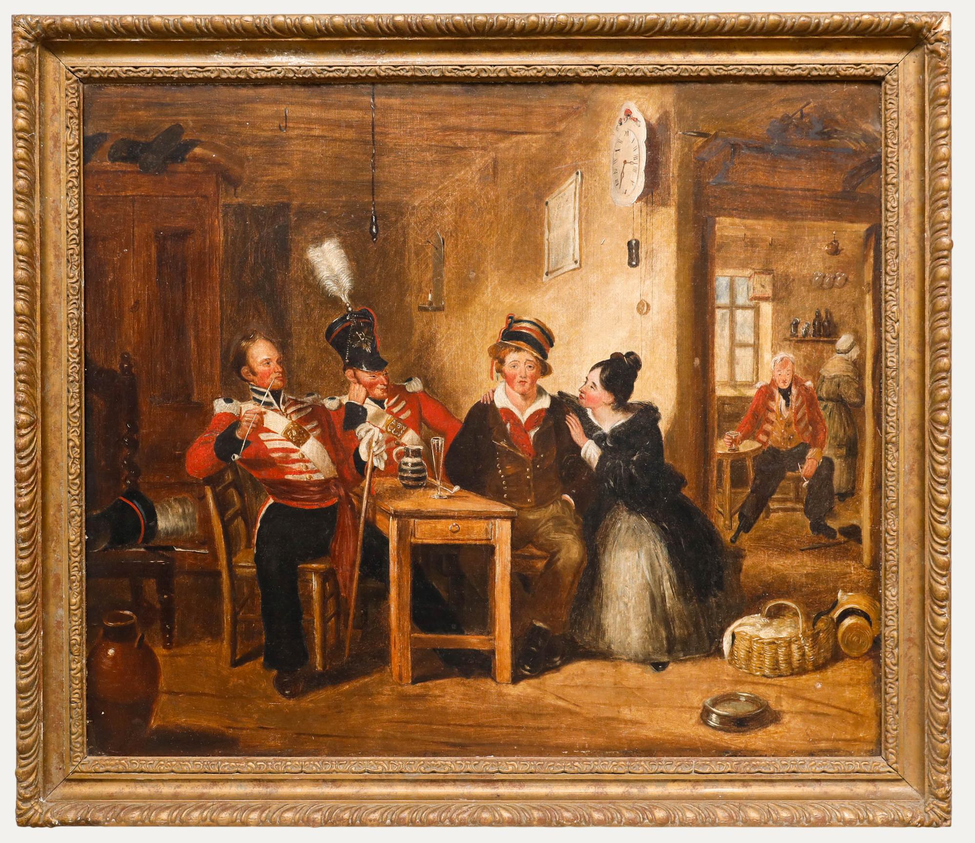 Unknown Figurative Painting – Victorian School 19. Jahrhundert Öl - Der Rekrut