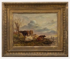 Victorian School Late 19th Century Oil - Cattle Beside a River