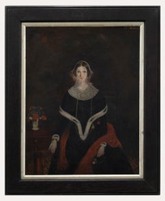 Victorian School Mid 19th Century Oil - Lady in Half-Mourning
