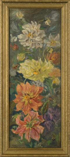 Victorian Vertical Floral with Dahlias