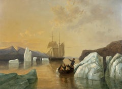 "Victory in Gulf of Boothia" c. 1835 British School Arctic Expedition Oil Canvas