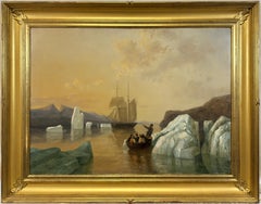 "Victory in Gulf of Boothia" c. 1835 British School Arctic Expedition Oil Canvas