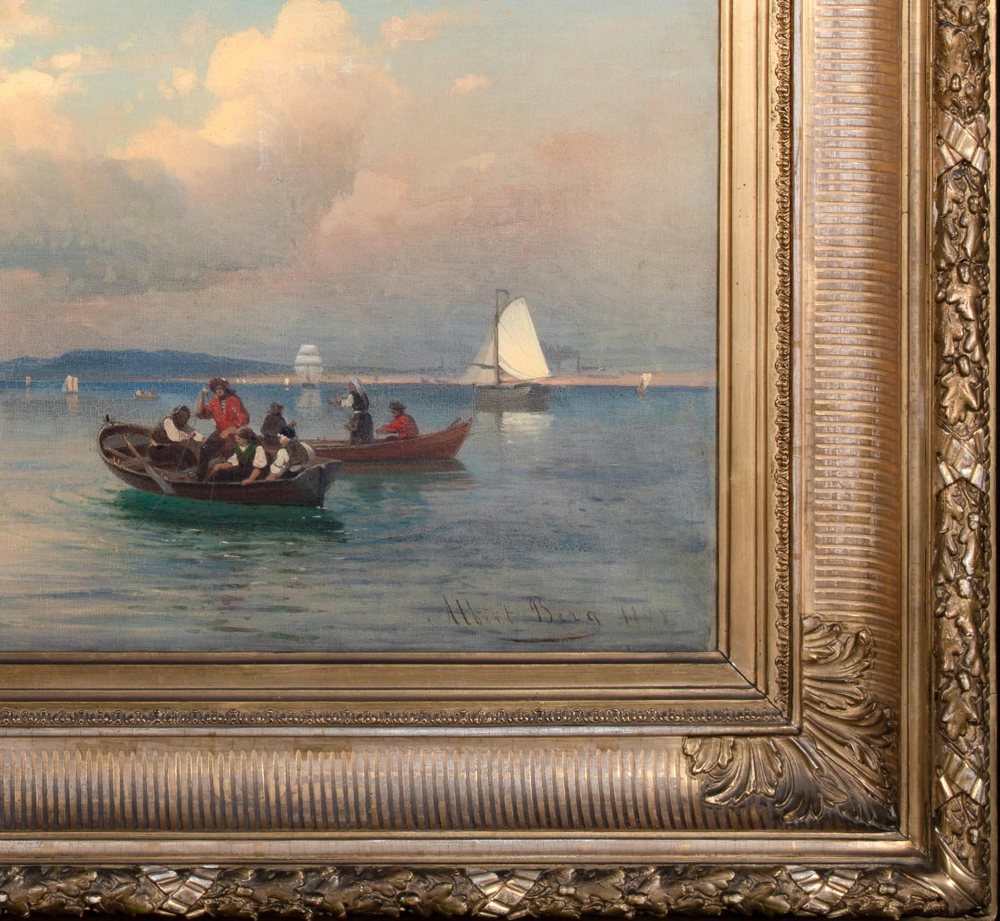 Vista del Oresund entre Dinamarca y Suecia, fecha 1875  Albert Soult Berg 1