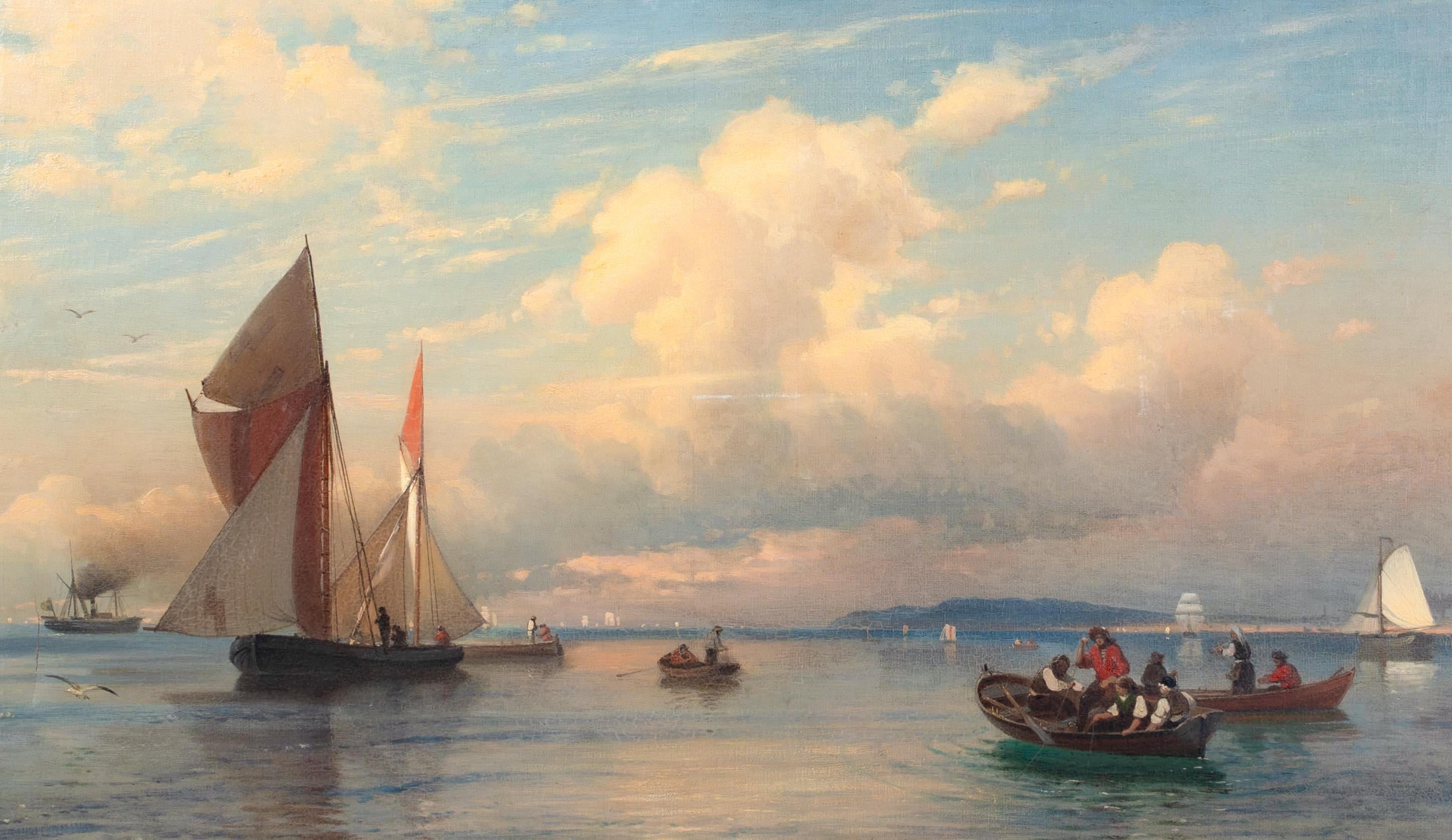 Vista del Oresund entre Dinamarca y Suecia, fecha 1875  Albert Soult Berg 2