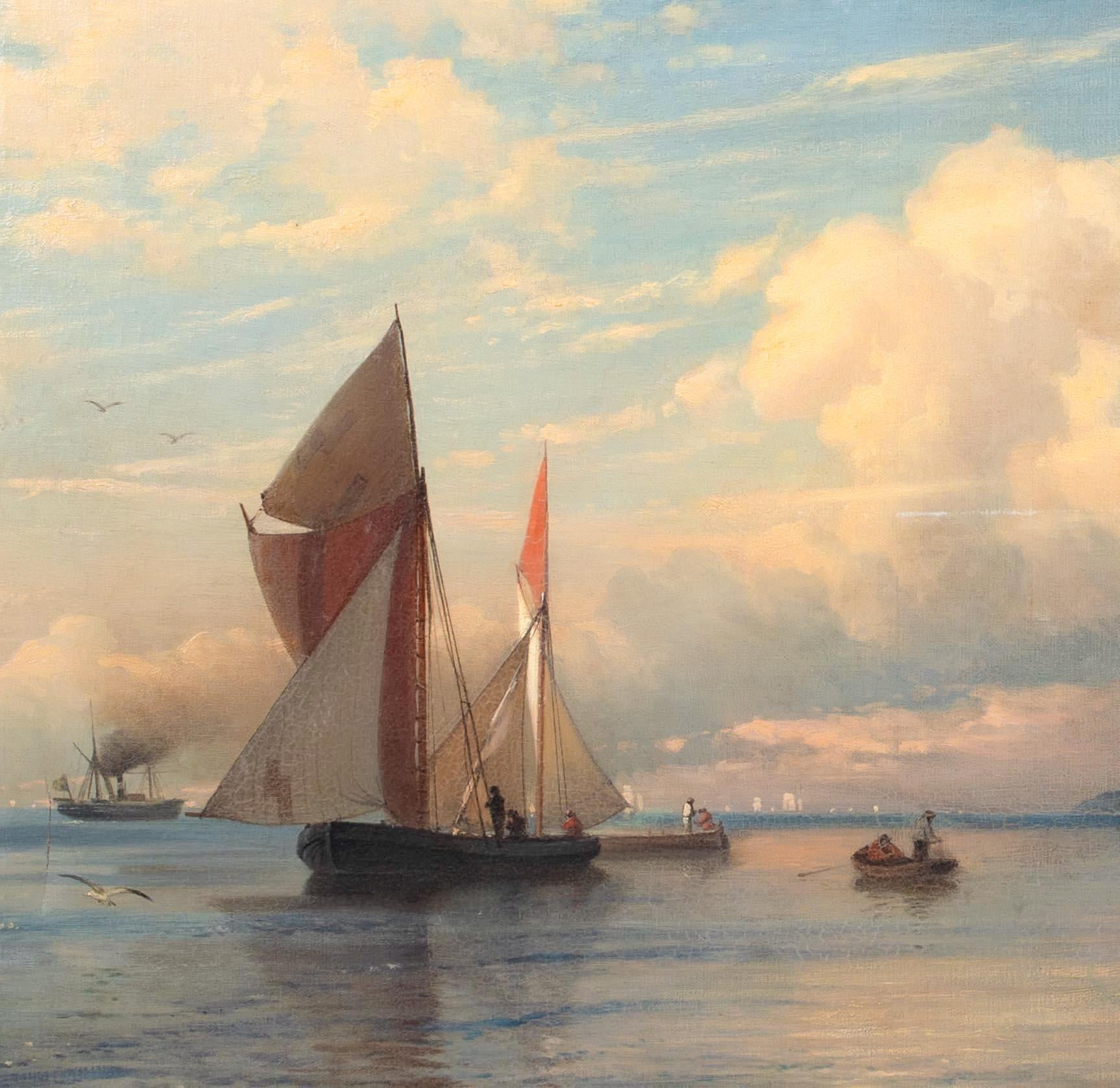 Vista del Oresund entre Dinamarca y Suecia, fecha 1875  Albert Soult Berg 3