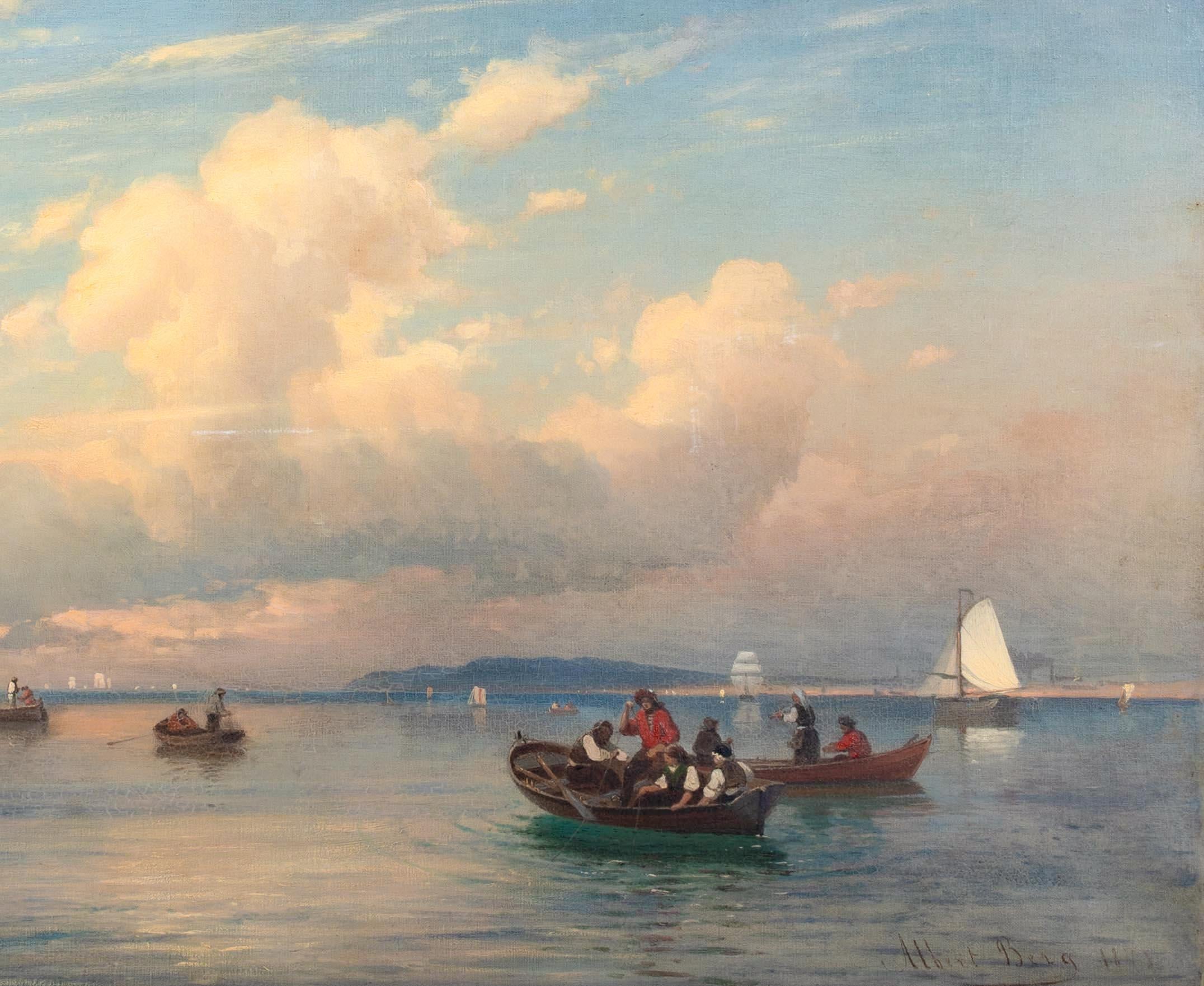 Vista del Oresund entre Dinamarca y Suecia, fecha 1875  Albert Soult Berg 4