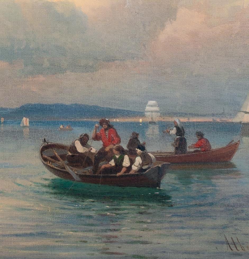 Vista del Oresund entre Dinamarca y Suecia, fecha 1875  Albert Soult Berg 5