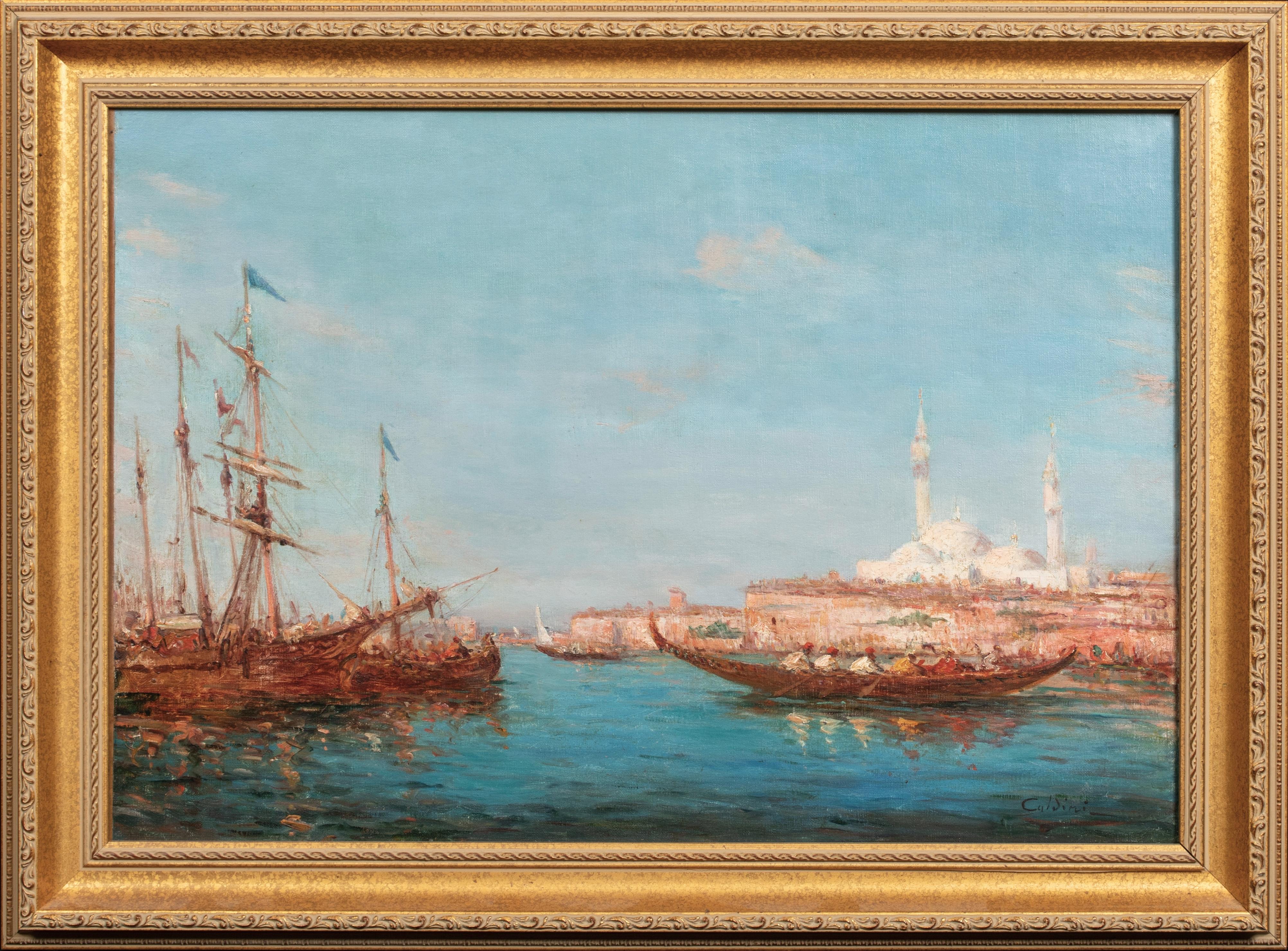Unknown Landscape Painting - View of Bosphorus, near Istanbul, 19th Century  Signed Indistinctly - Italian