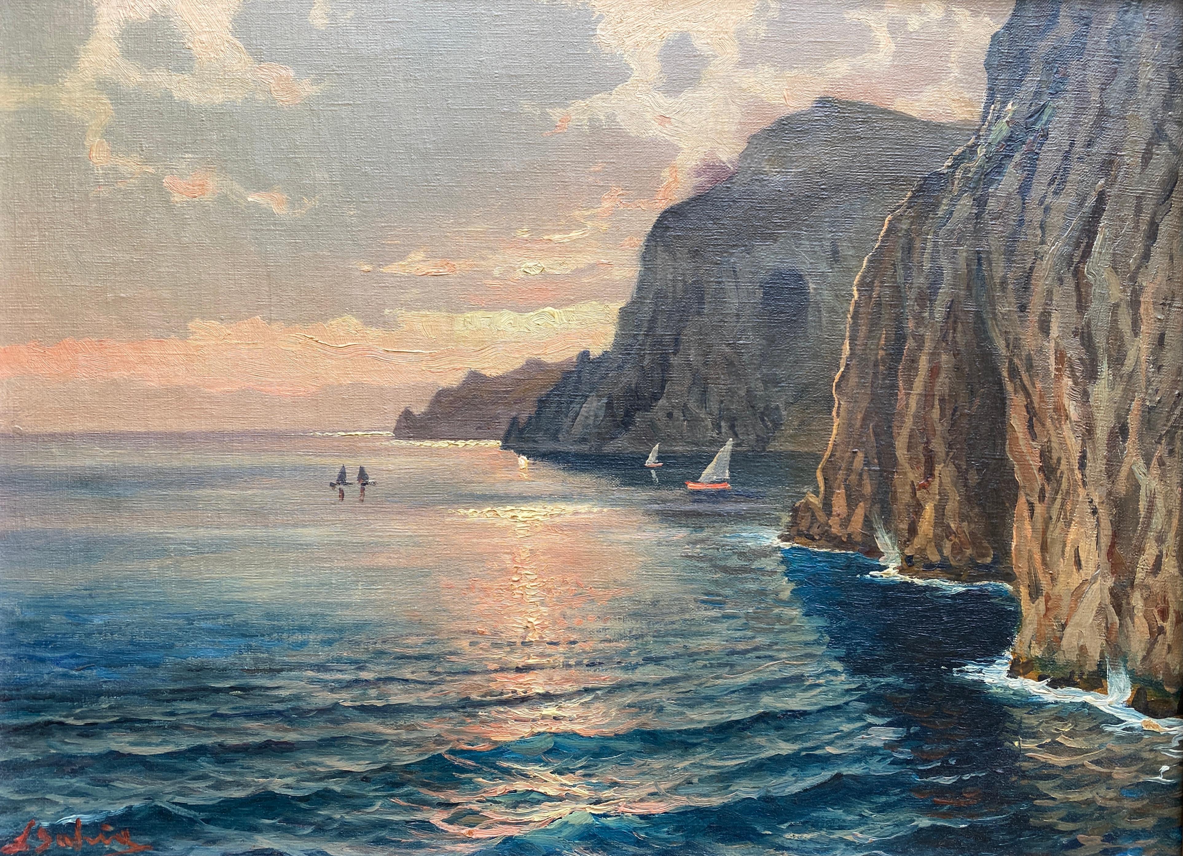 View of Capri, Artist 20th century, European School - Painting by Unknown