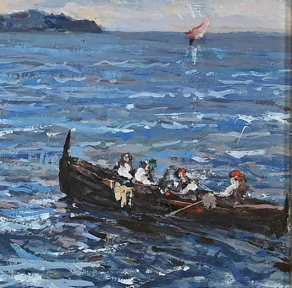 Ansicht der Capri-Insel – Original  Ölgemälde auf Karton – Mitte des 20. Jahrhunderts – Painting von Unknown