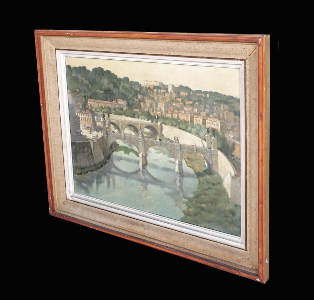 View of Castel Sant Angelo, from The River Tiber, Rome, early 20th Century  For Sale 3