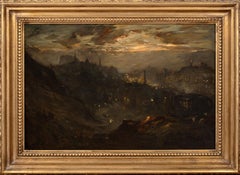 View of Edinburgh By Night, 19th Century by Charles Halkerston Woolford