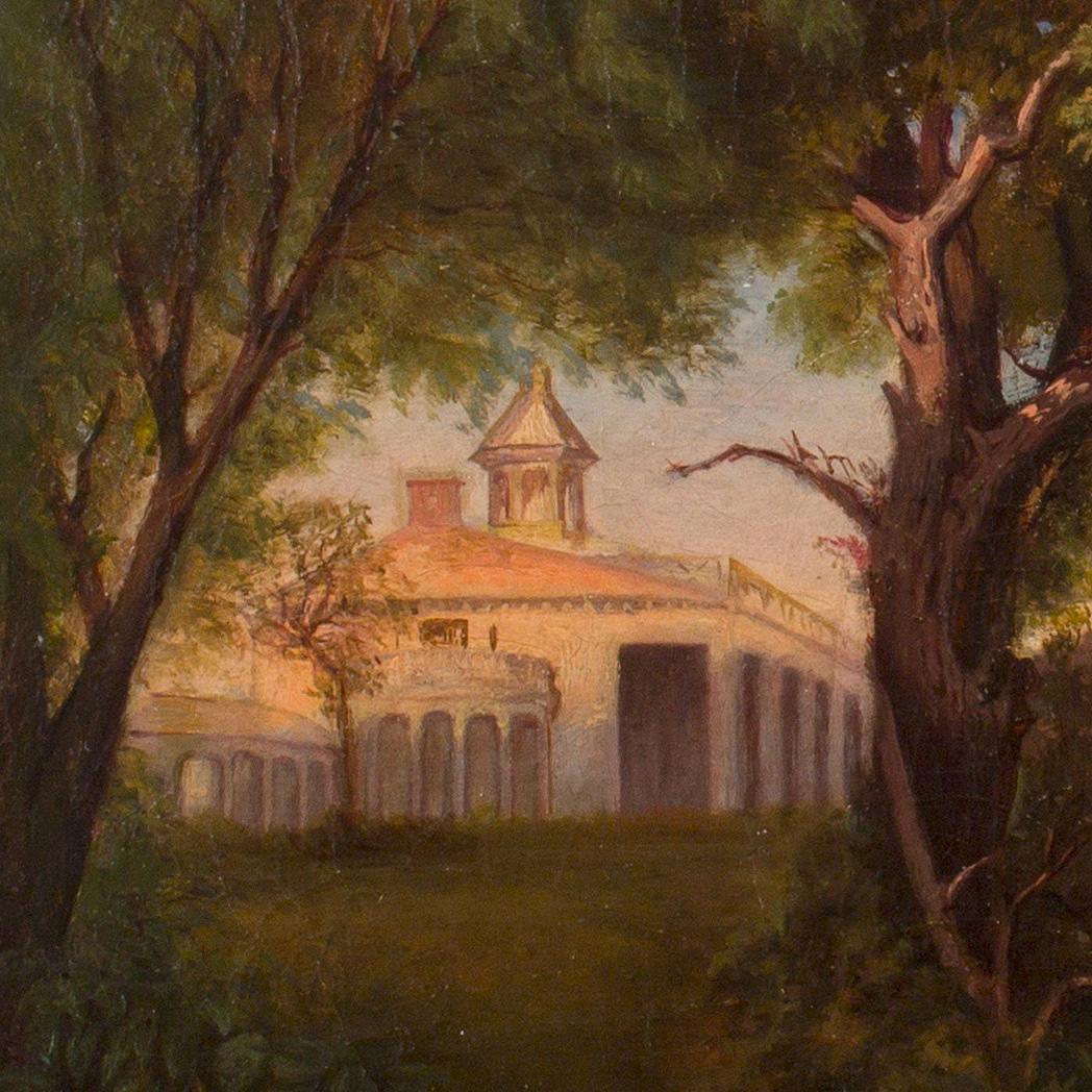 View of Mount Vernon Estate, the historic home of George and Martha Washington - Realist Painting by Unknown