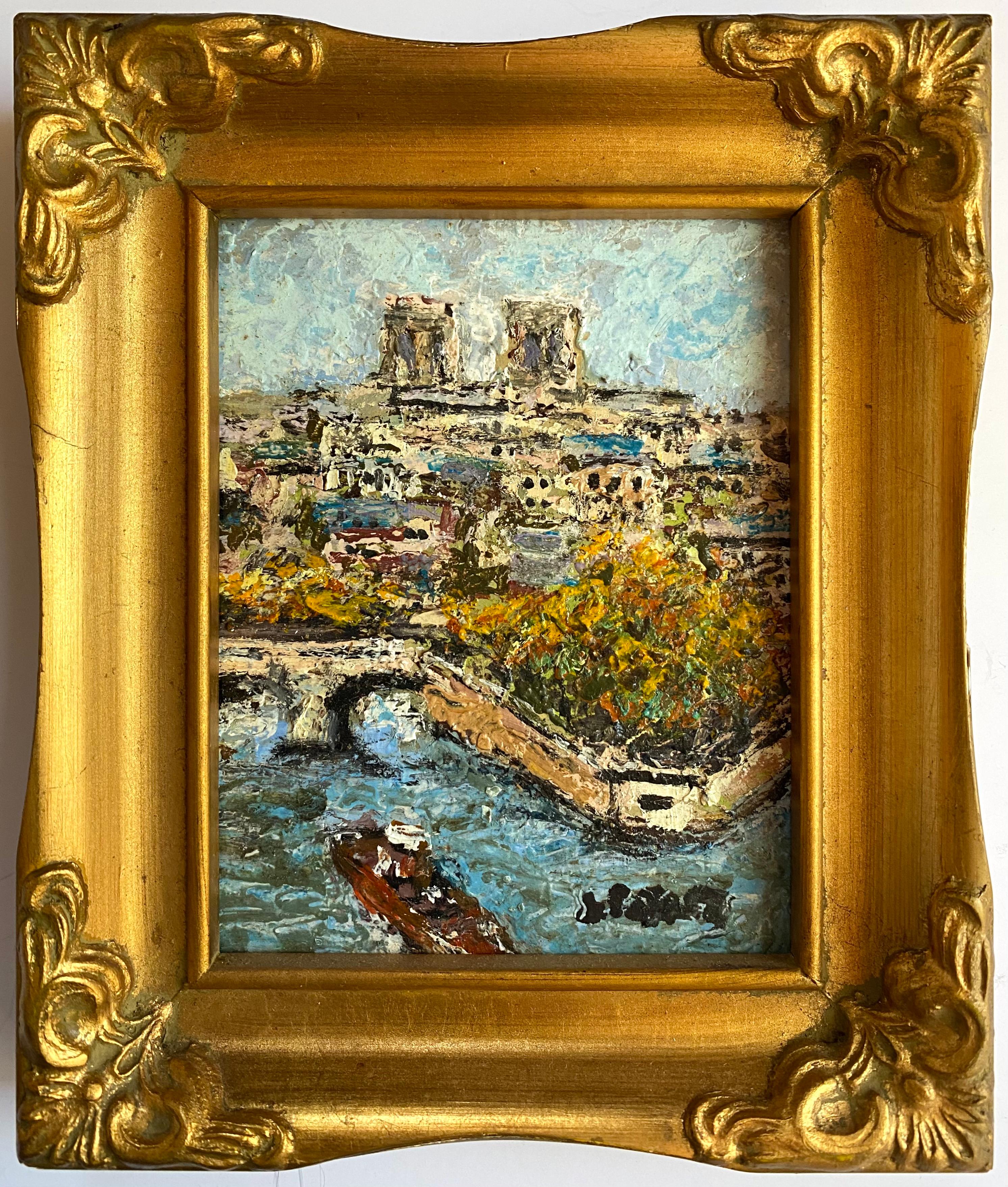 “View of Notre Dame” - Painting by Unknown