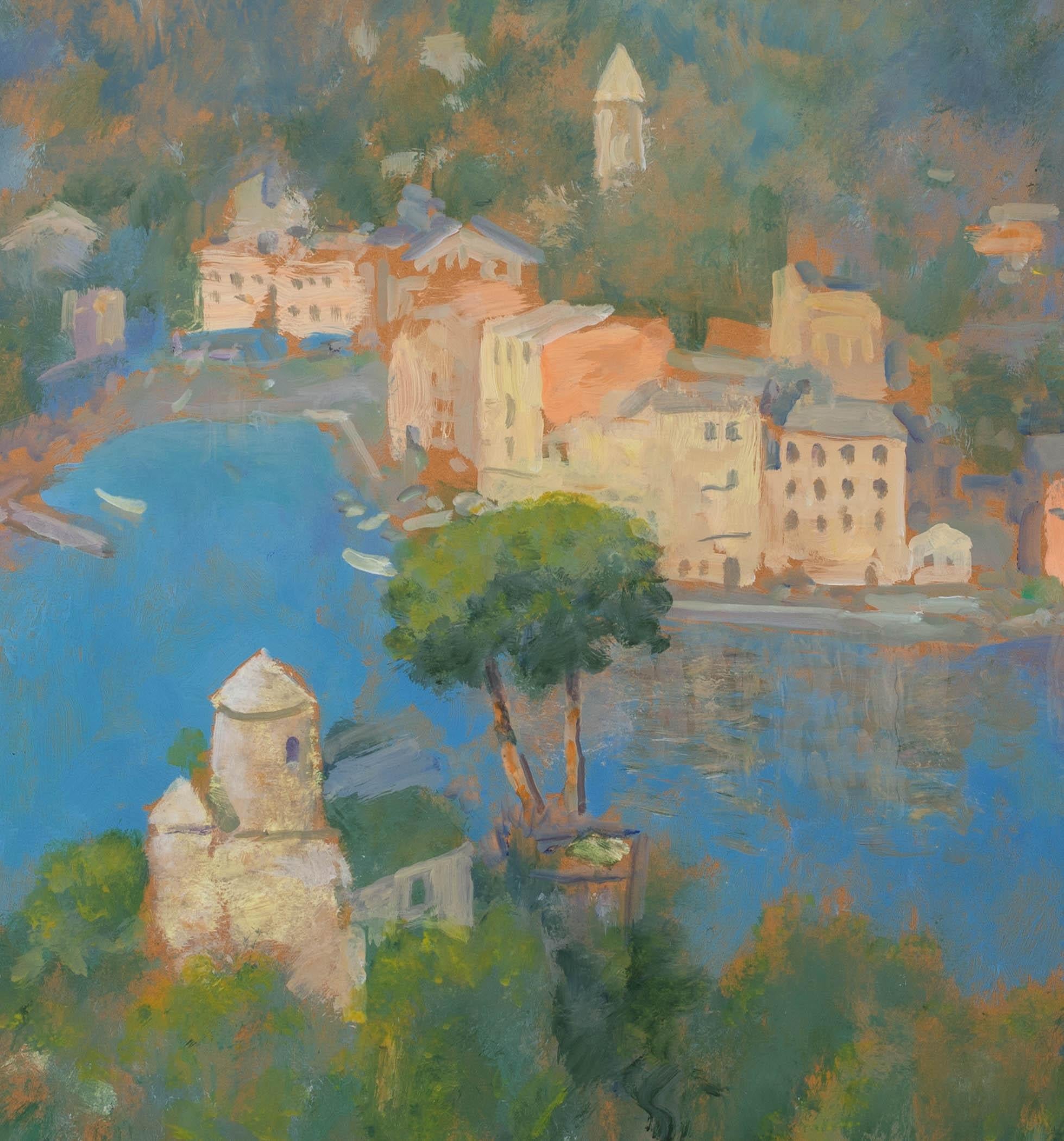 Veduta di Portofino, XX secolo  ALAN STENHOUSE GOURLEY ROI (SCOZZESE 1909-1991) 3